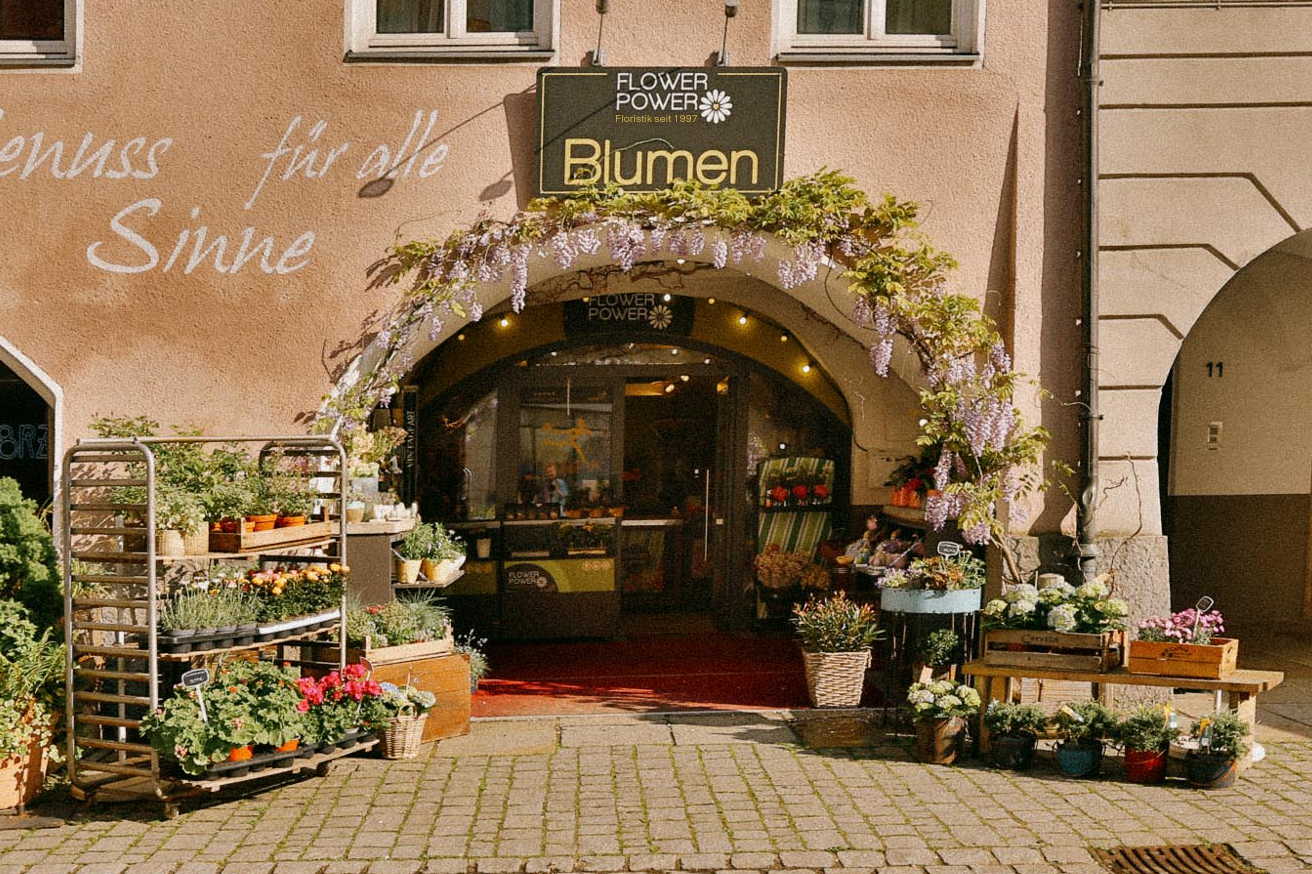 Floristik Fachgeschäft Flower Power am Ludwigsplatz in Rosenheim